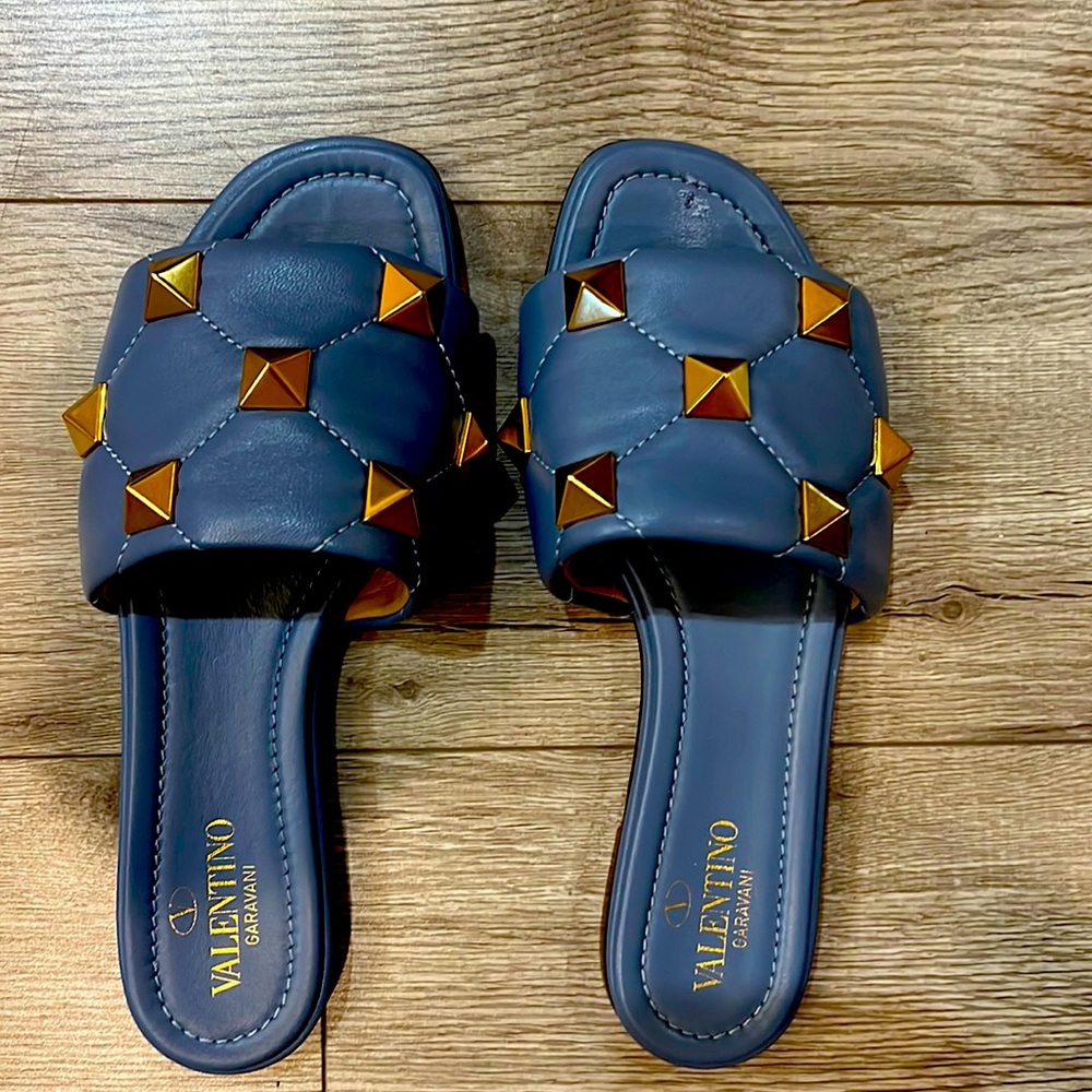 Valentino Rockstud periwinkle sandals!  Worn once too small for me!